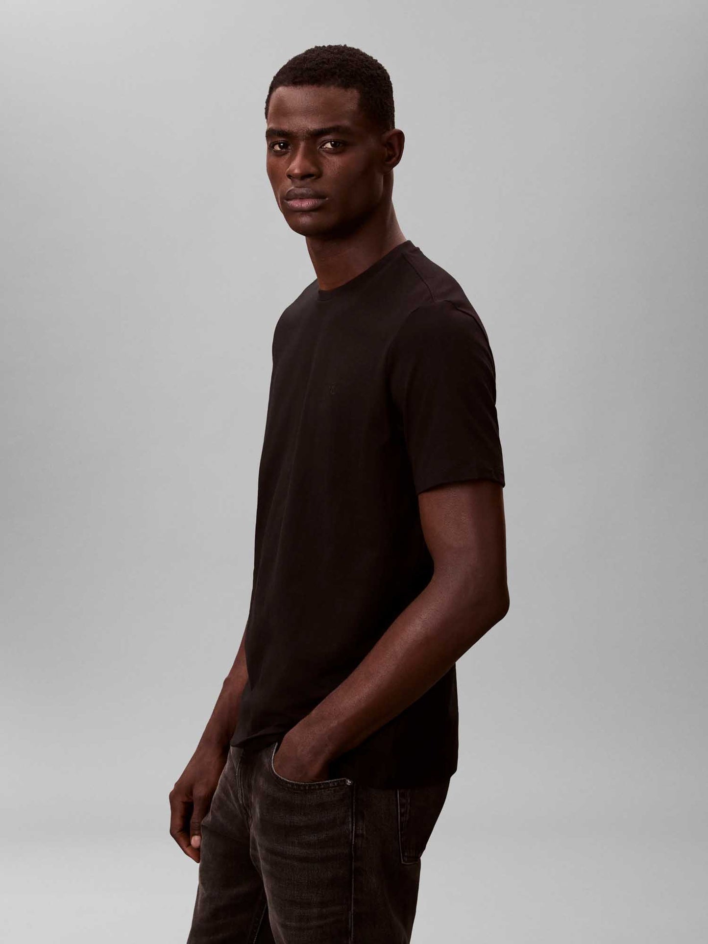 T-shirt Classic Monogram Calvin Klein Jeans da uomo nero