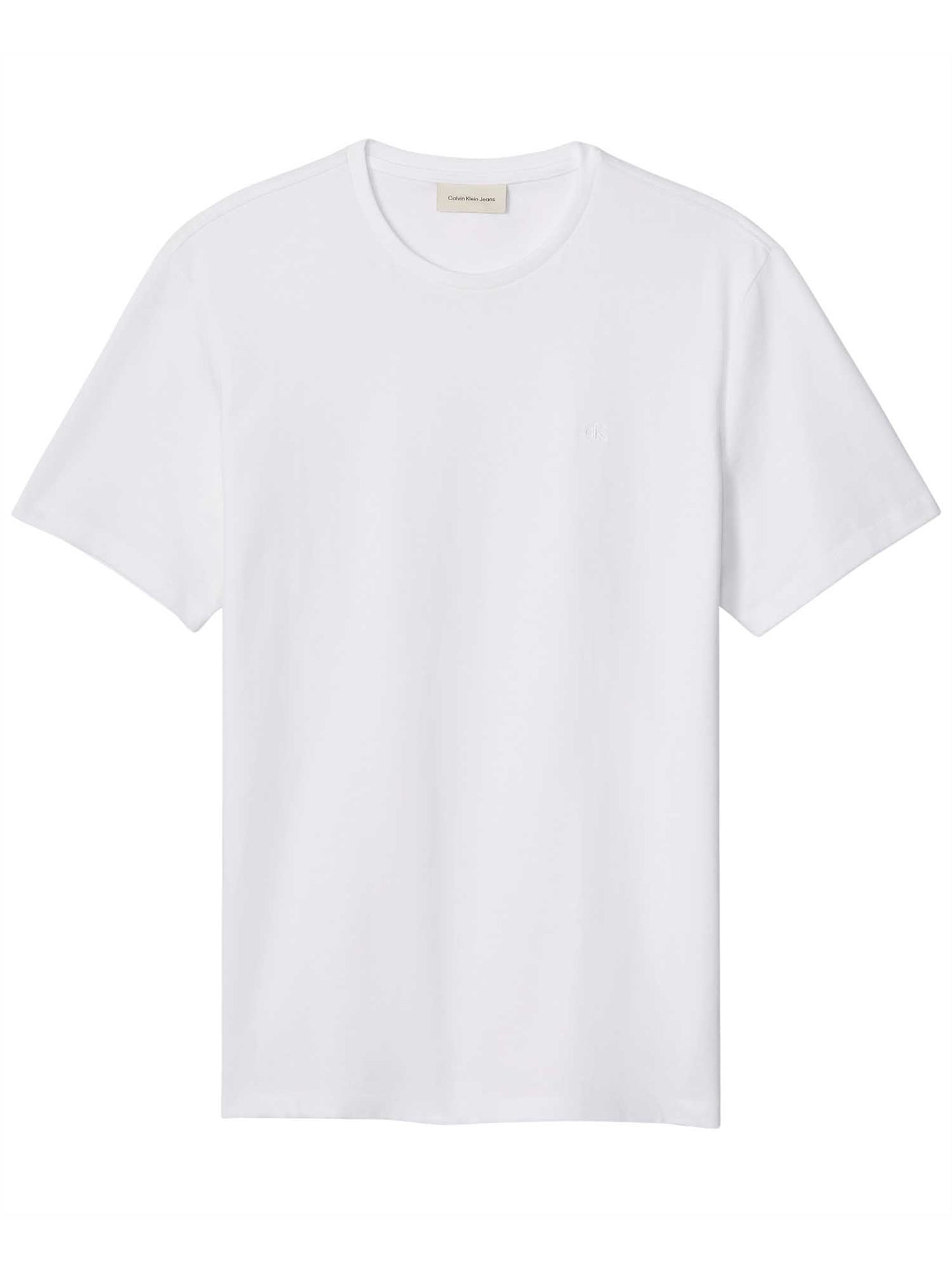 T-shirt classica Calvin Klein da uomo bianca con monogramma
