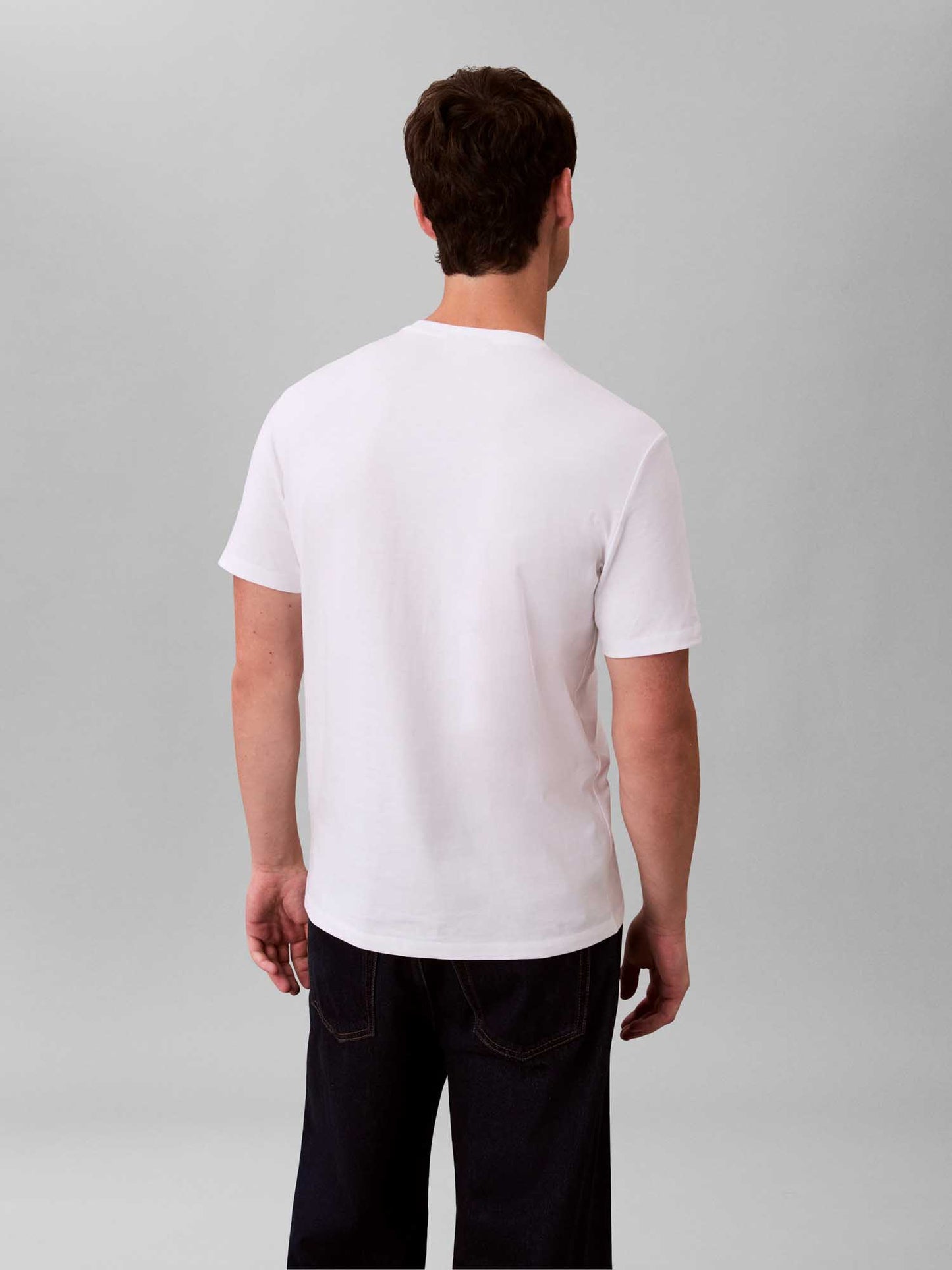 T-shirt classica Calvin Klein da uomo bianca con monogramma