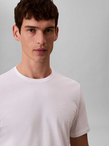 T-shirt classica Calvin Klein da uomo bianca con monogramma