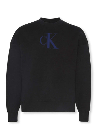 PULLOVER CON LOGO MONOGRAMMA CALVIN KLEIN DA UOMO NERO