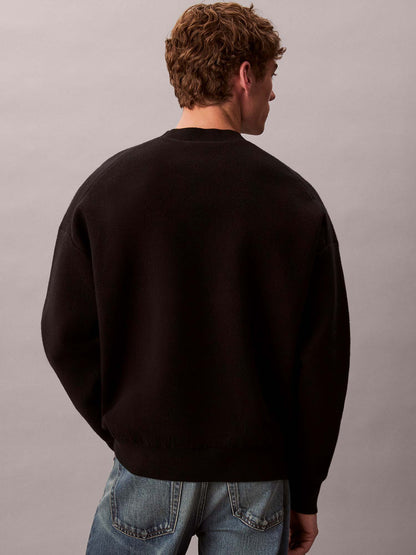 PULLOVER CON LOGO MONOGRAMMA CALVIN KLEIN DA UOMO NERO