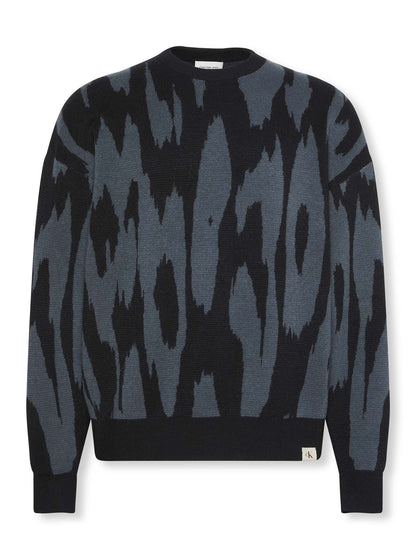MAGLIONE JACQUARD CALVIN KLEIN JEANS DA UOMO BLU NOTTE