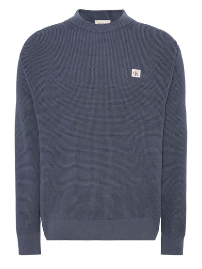 Calvin Klein Cotton Waffle Cre, maglia da uomo blu