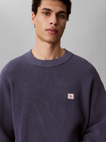 Calvin Klein Cotton Waffle Cre, maglia da uomo blu