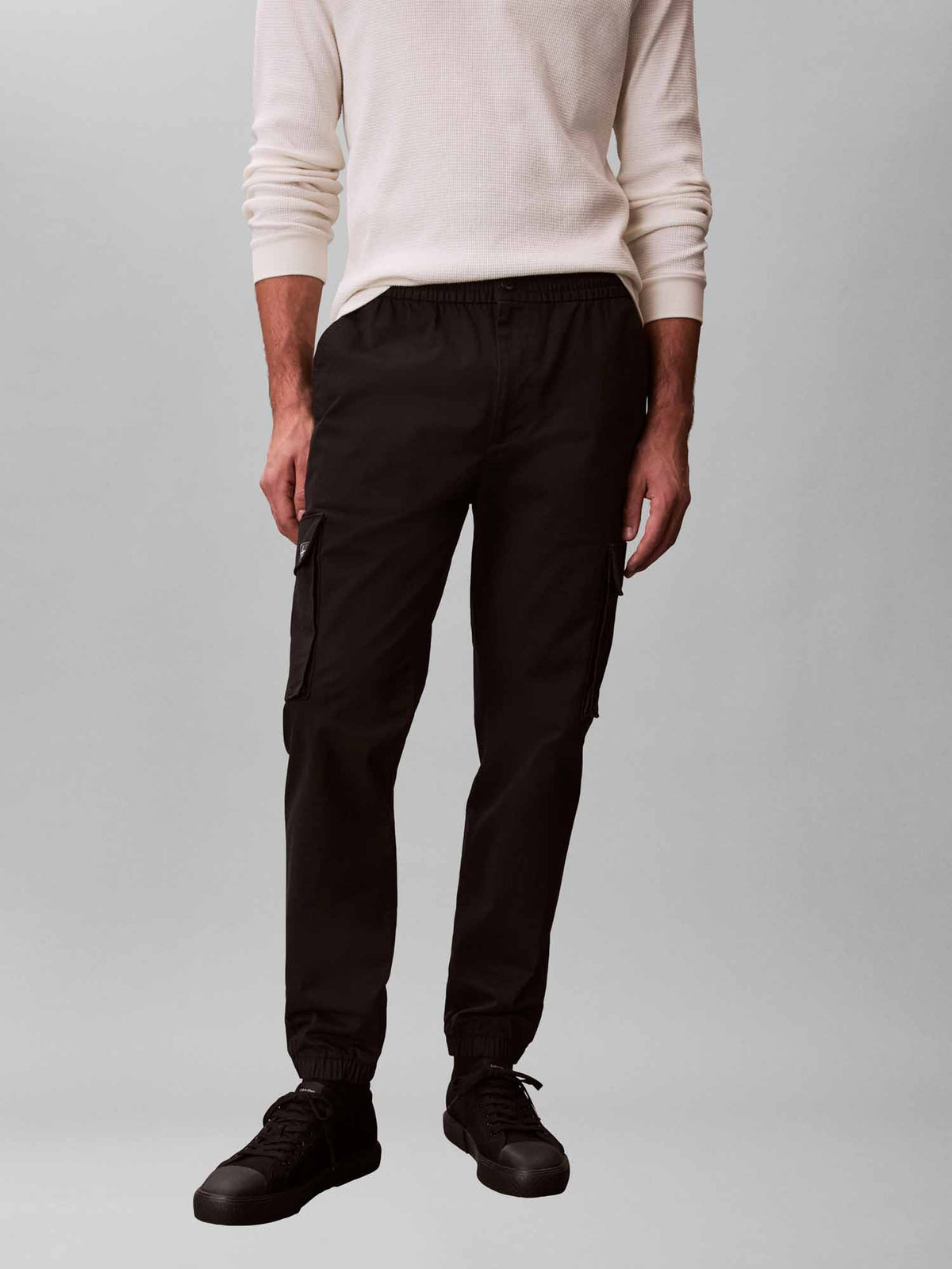 Calvin Klein Pantalone cargo skinny da uomo nero per un look casual