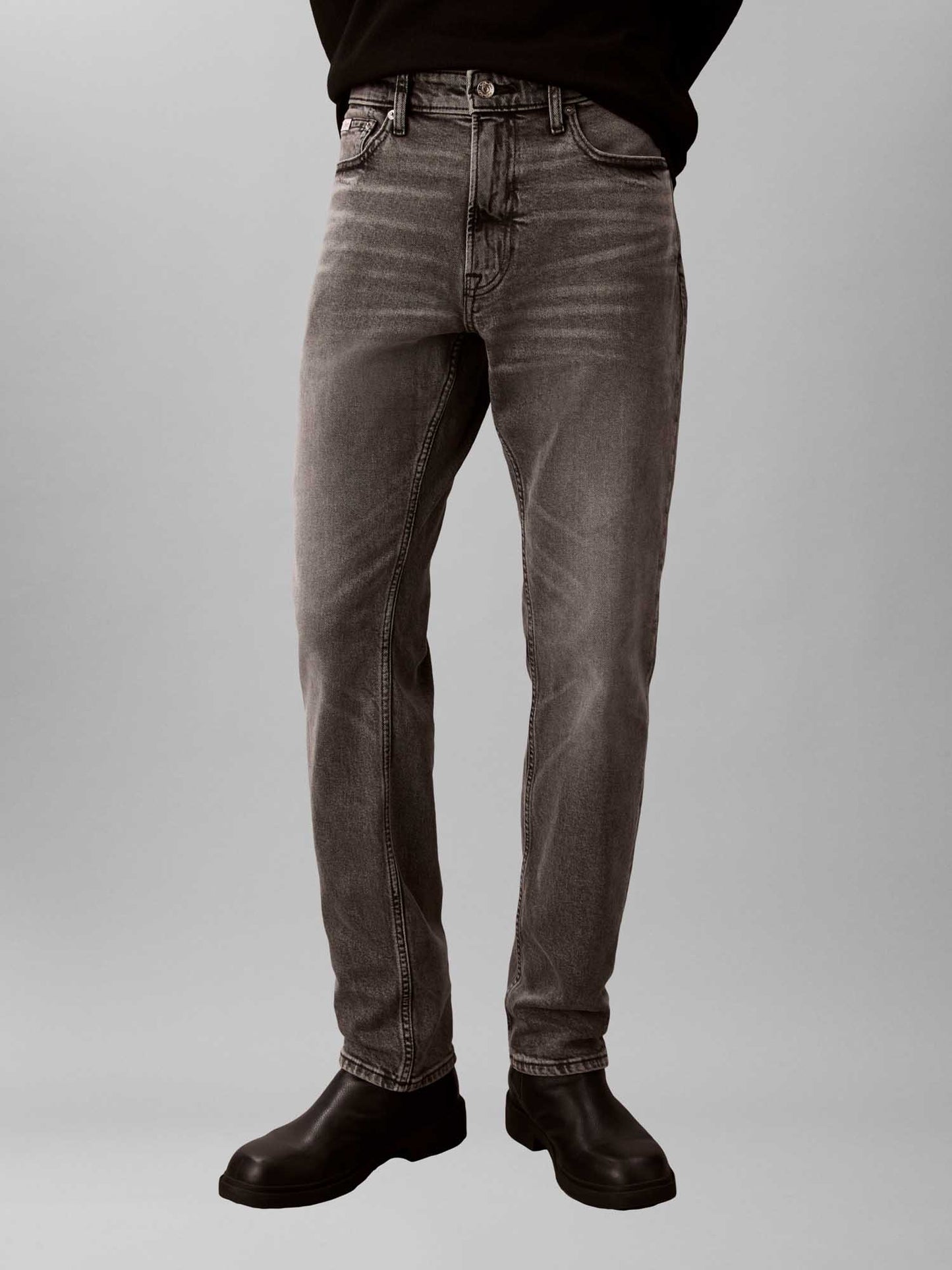 Jeans grigio slim fit da uomo Calvin Klein in cotone ed elastane