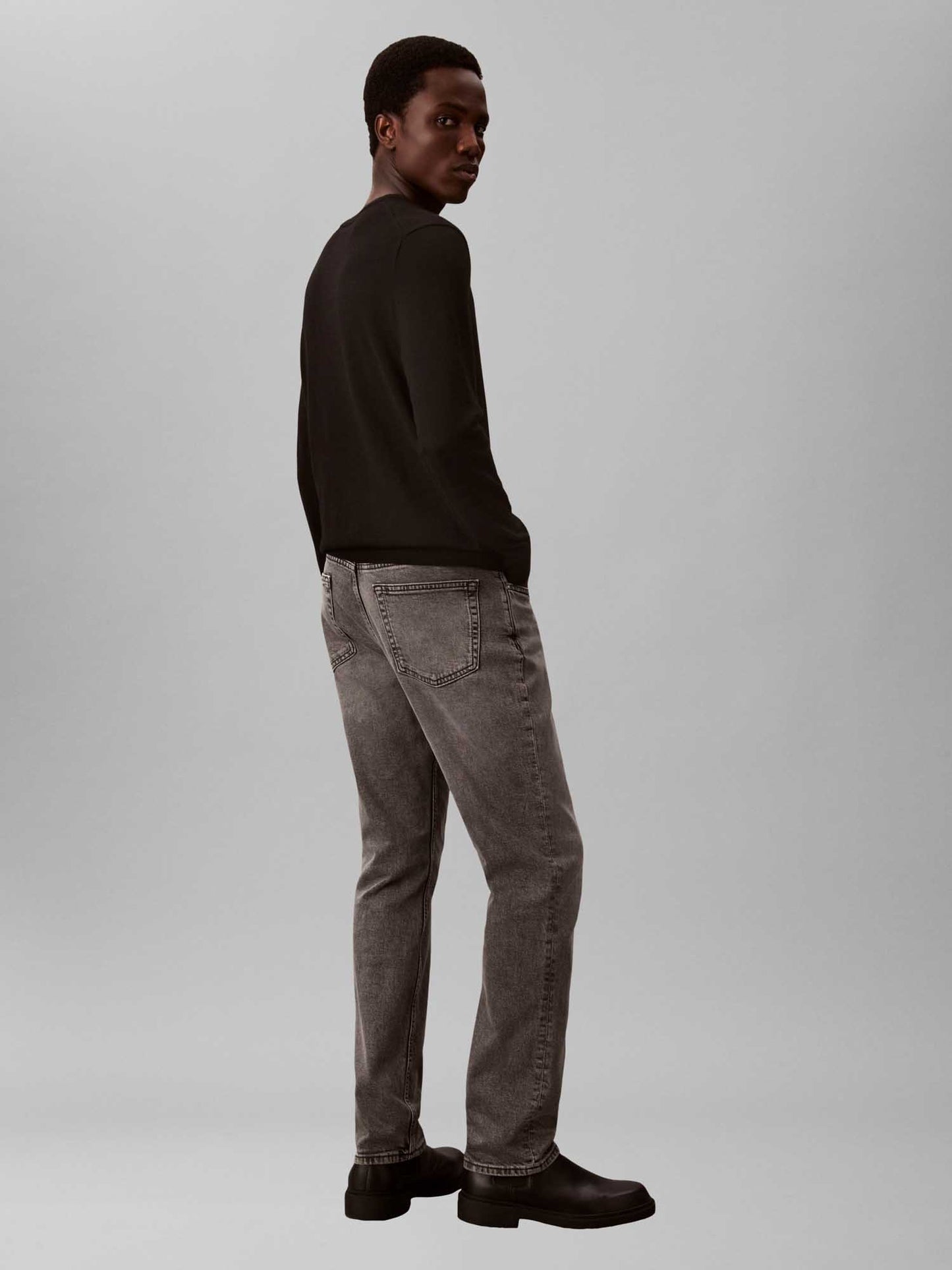 Jeans grigio slim fit da uomo Calvin Klein in cotone ed elastane