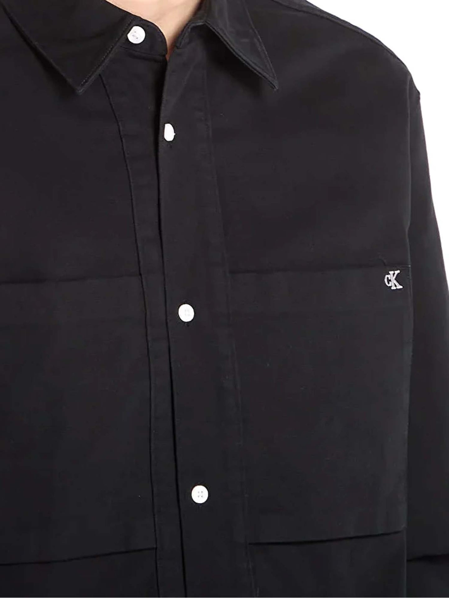 Camicia-giacca overshirt nera da uomo Calvin Klein