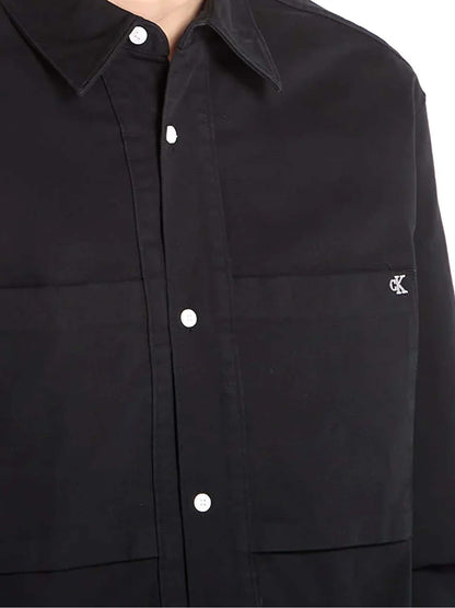 Camicia-giacca overshirt nera da uomo Calvin Klein