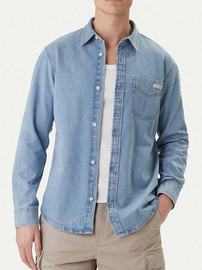 Camicia in denim chiaro Calvin Klein Jeans Essential da uomo
