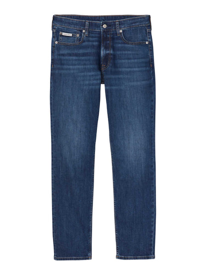 Jeans slim tapered Calvin Klein da uomo in denim blu
