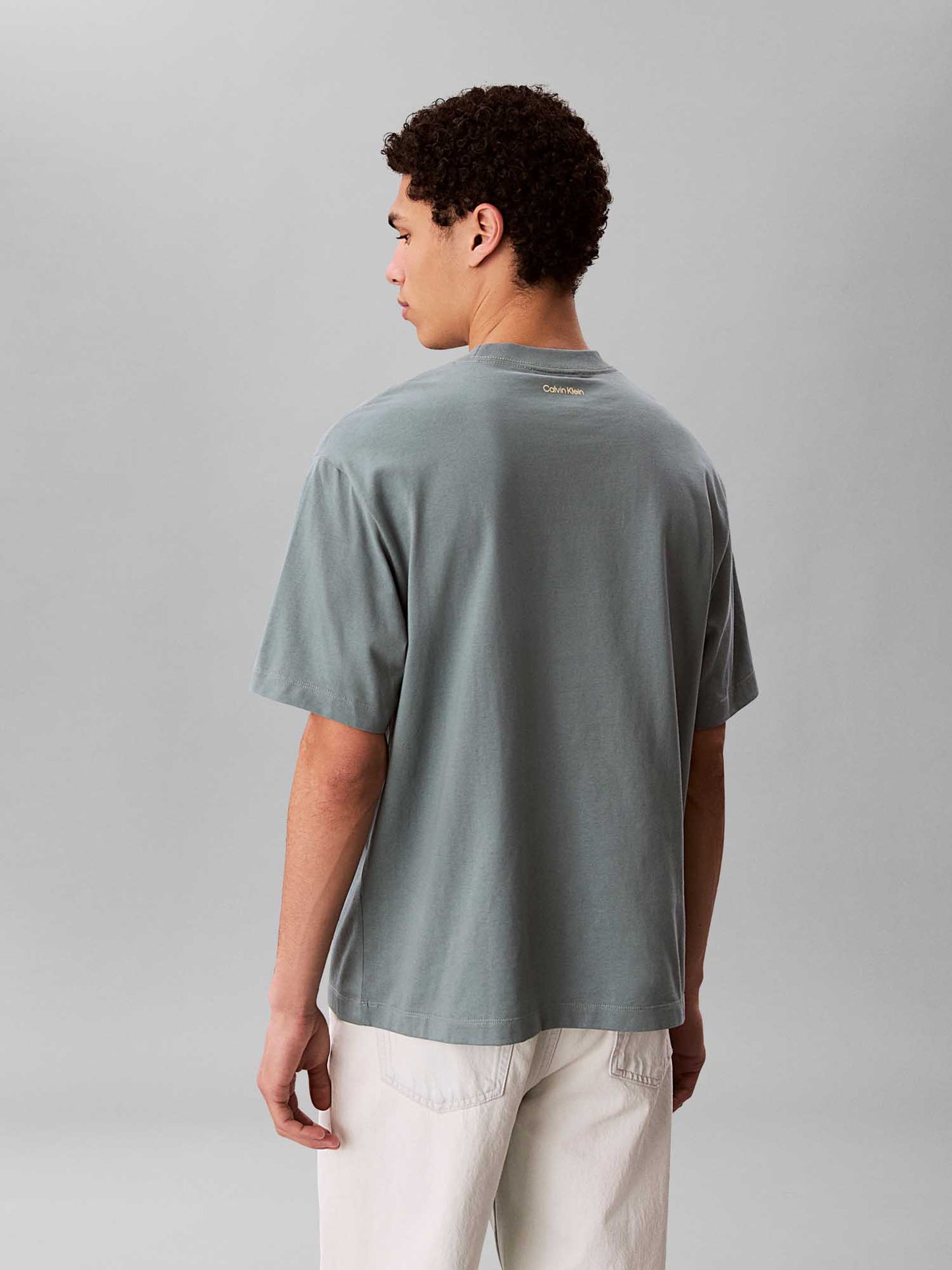 Calvin Klein Jeans, t-shirt verde da uomo con grafica