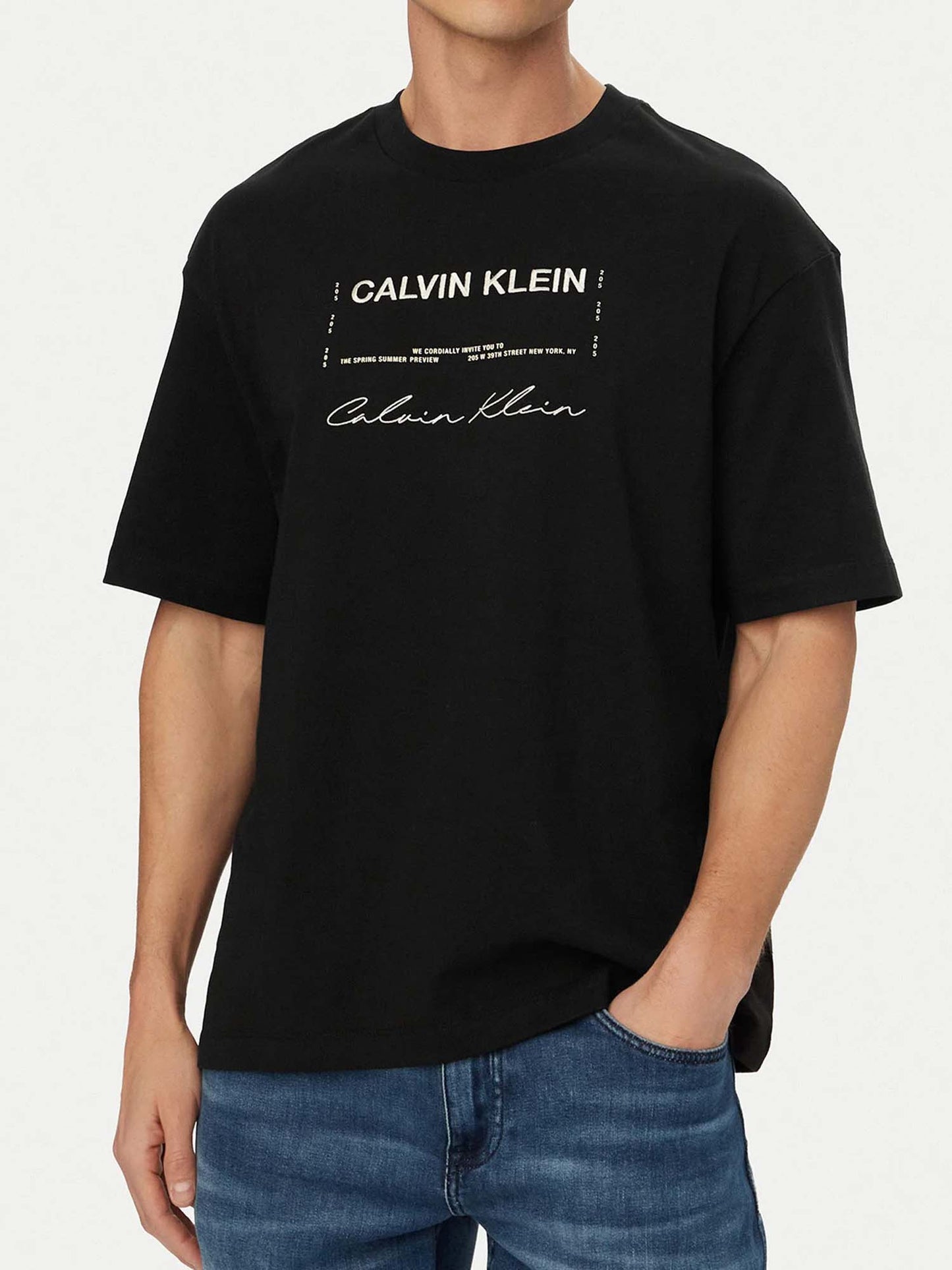 Calvin Klein Jeans 16S April Graphic, t-shirt nera da uomo a girocollo