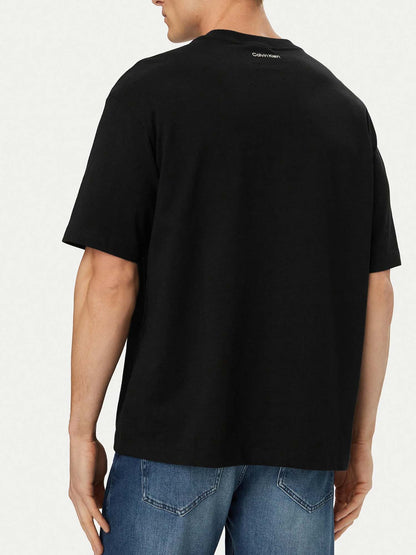 Calvin Klein Jeans 16S April Graphic, t-shirt nera da uomo a girocollo
