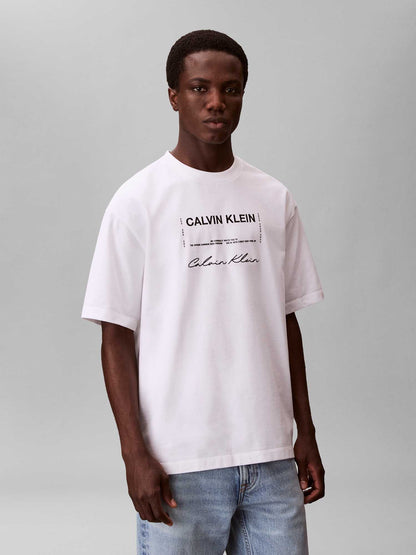 Calvin Klein Jeans 16S April Graphic, t-shirt bianca da uomo