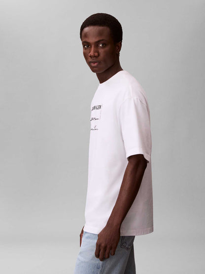 Calvin Klein Jeans 16S April Graphic, t-shirt bianca da uomo