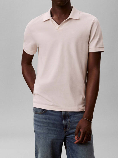 Polo maniche corte Calvin Klein in cotone beige da uomo