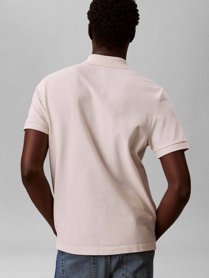 Polo maniche corte Calvin Klein in cotone beige da uomo