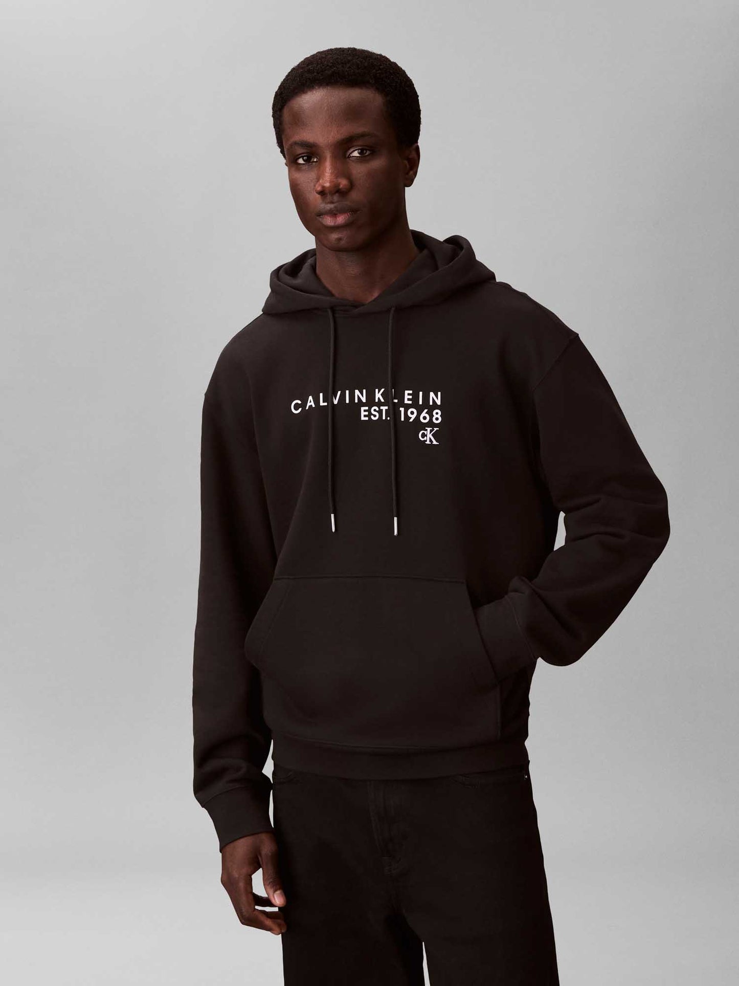 Felpa con cappuccio Calvin Klein 350 Terry 1968 da uomo nera