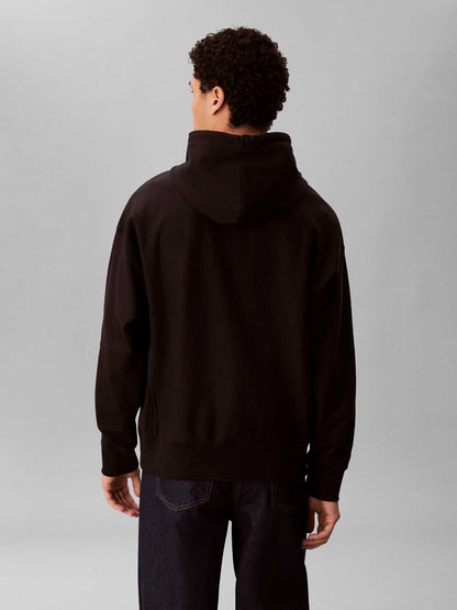 Felpa nera Calvin Klein Premium Terry da uomo con cappuccio