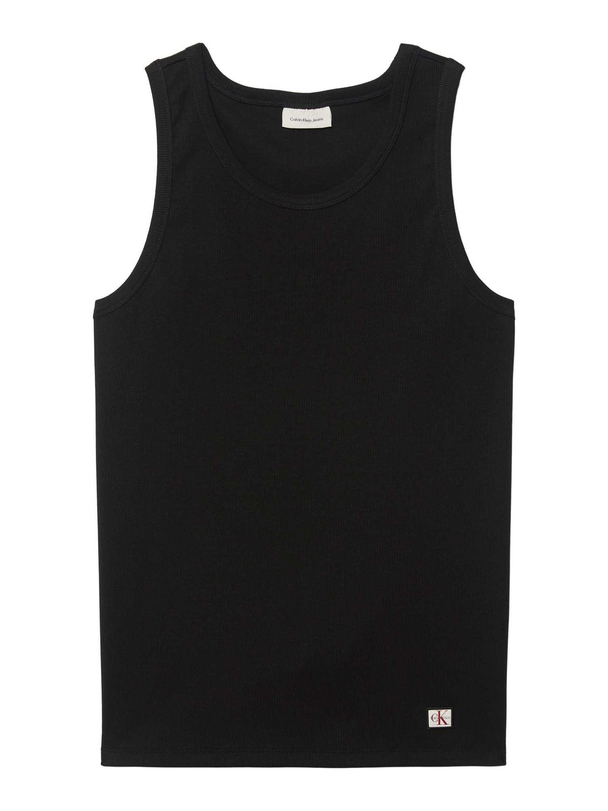 Ck 2X2 rib badge canotta da uomo nero