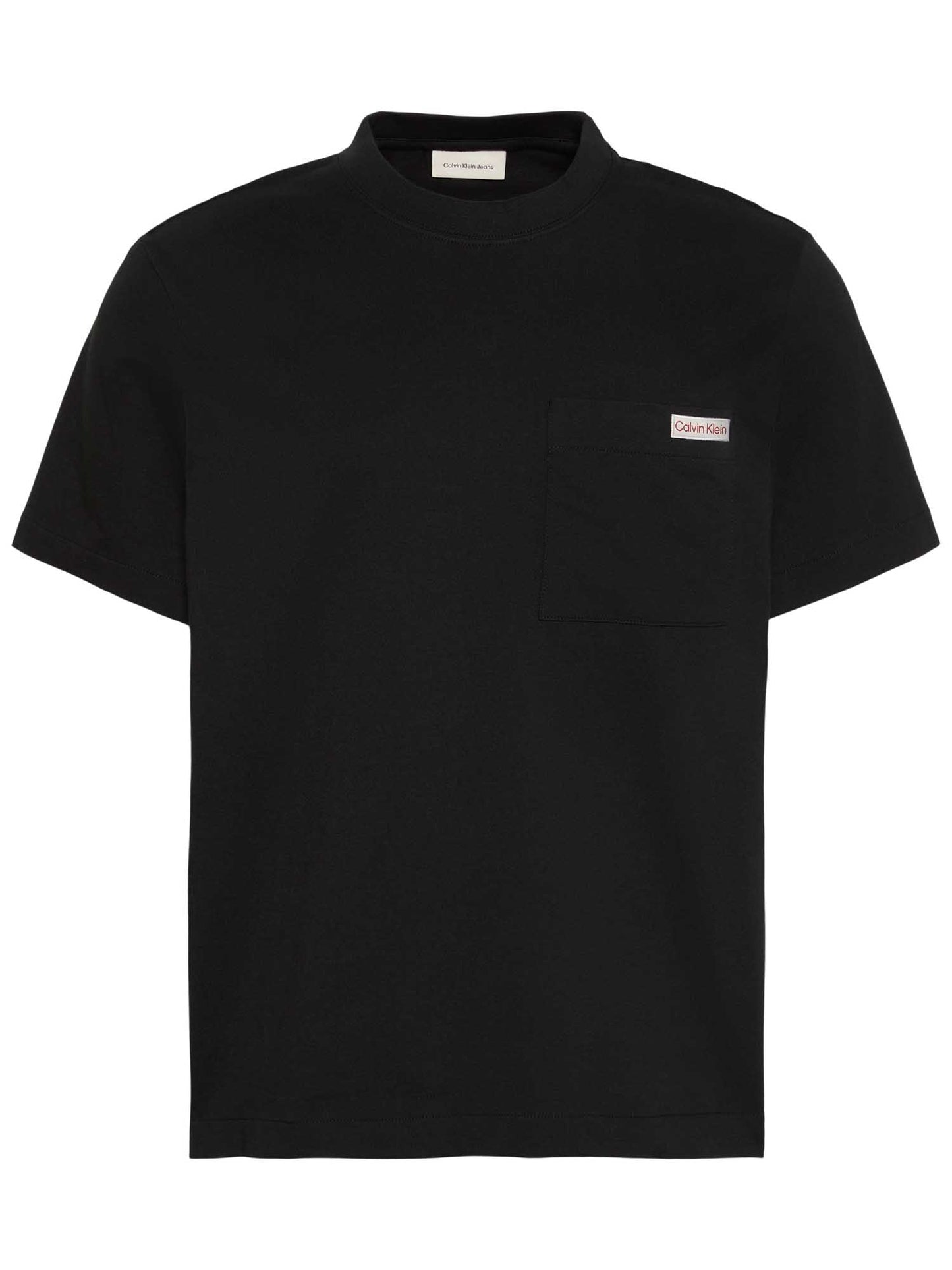 T-shirt nera Calvin Klein Jeans da uomo con tasca logata