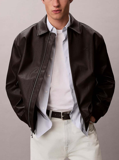 Giubbotto bomber nero da uomo Calvin Klein in poliestere