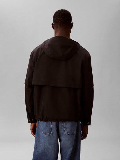 Giacca a vento con cappuccio Calvin Klein da uomo in nero