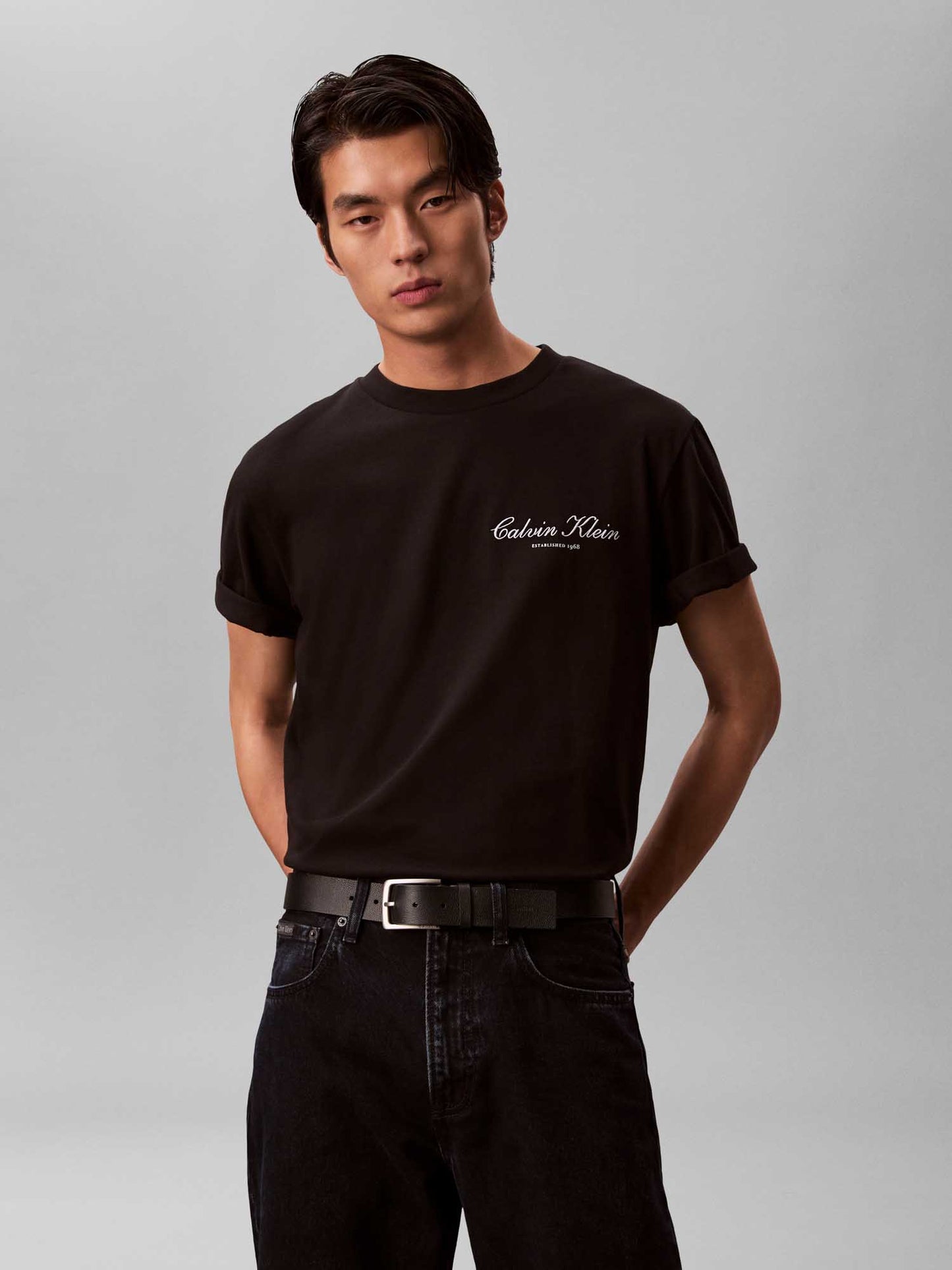 T-shirt nera Calvin Klein Jeans con logo da uomo