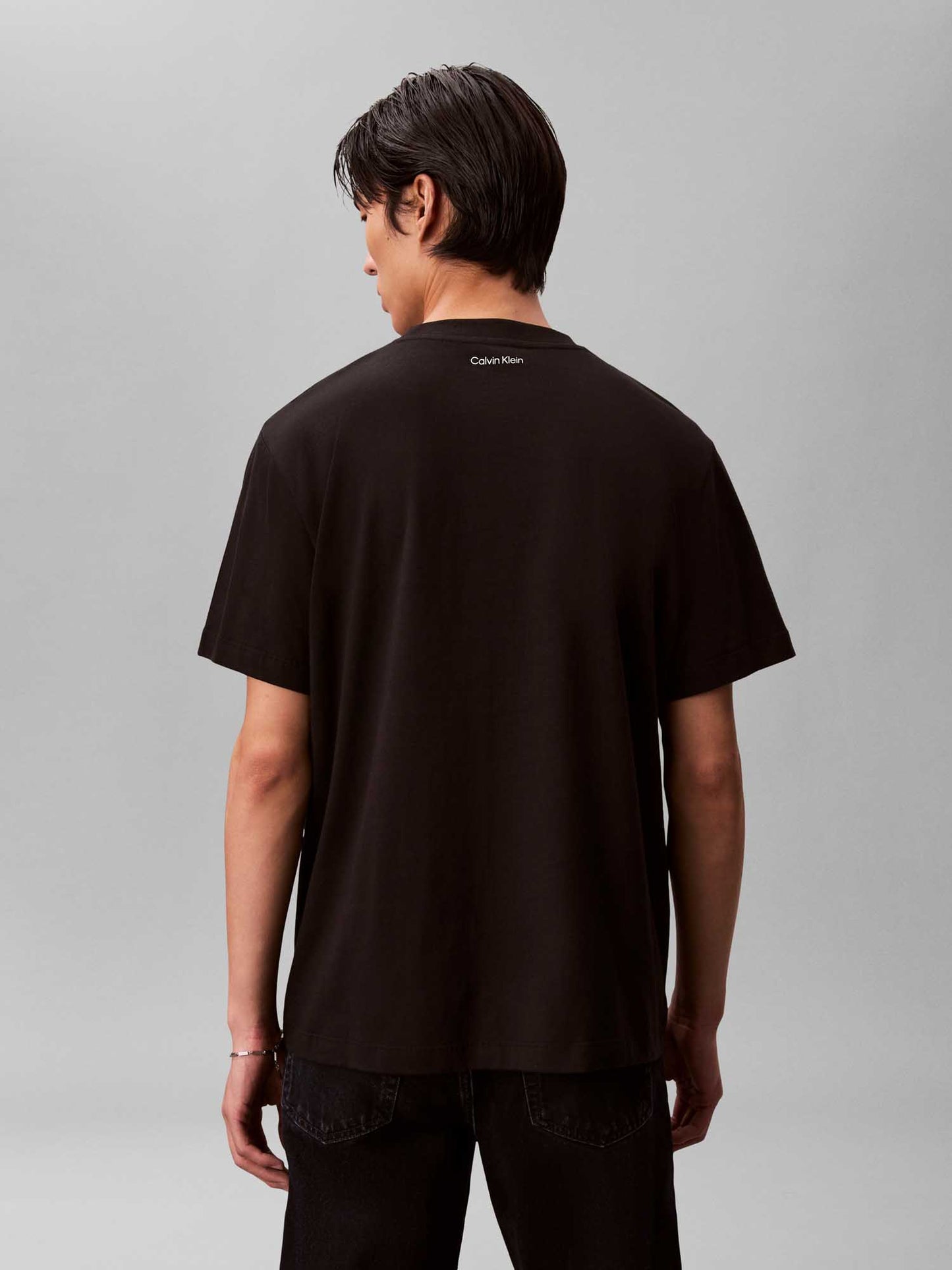 T-shirt nera Calvin Klein Jeans con logo da uomo
