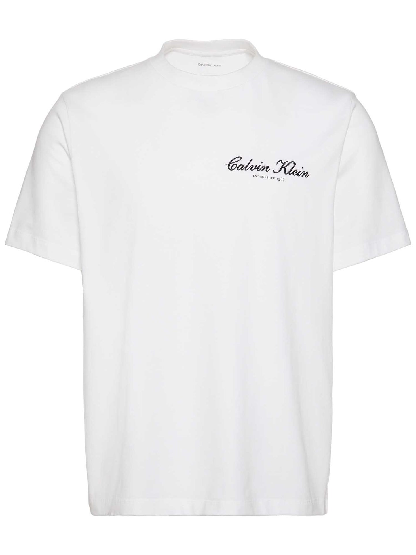 Calvin Klein Jeans t-shirt bianca da uomo con logo ricamato
