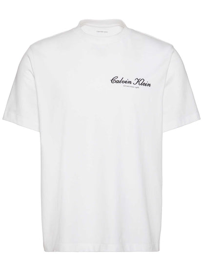 Calvin Klein Jeans t-shirt bianca da uomo con logo ricamato