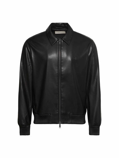 Calvin Klein Ck Faux Leather Bomb, giubbotto da uomo nero