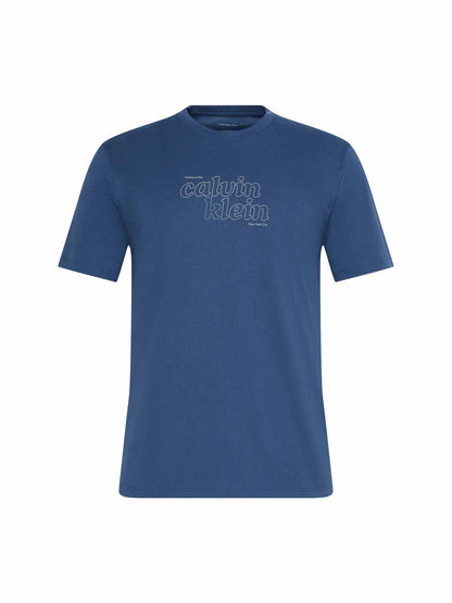 Calvin Klein CK 30S TRVL GRAPHIC, t-shirt maniche corte da uomo denim