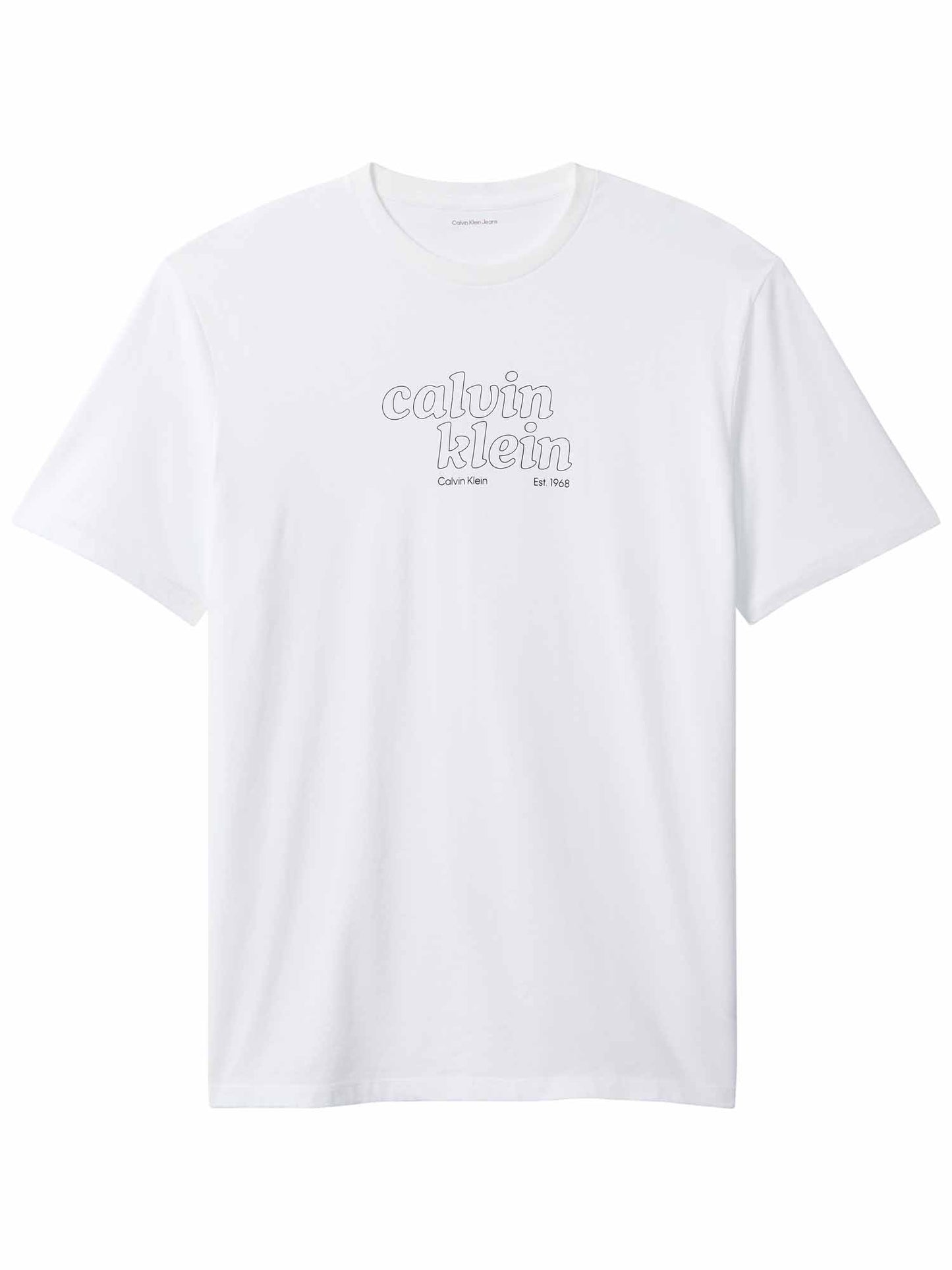 Calvin Klein CK 30S TRVL GRAPHIC, t-shirt maniche corte da uomo bianca