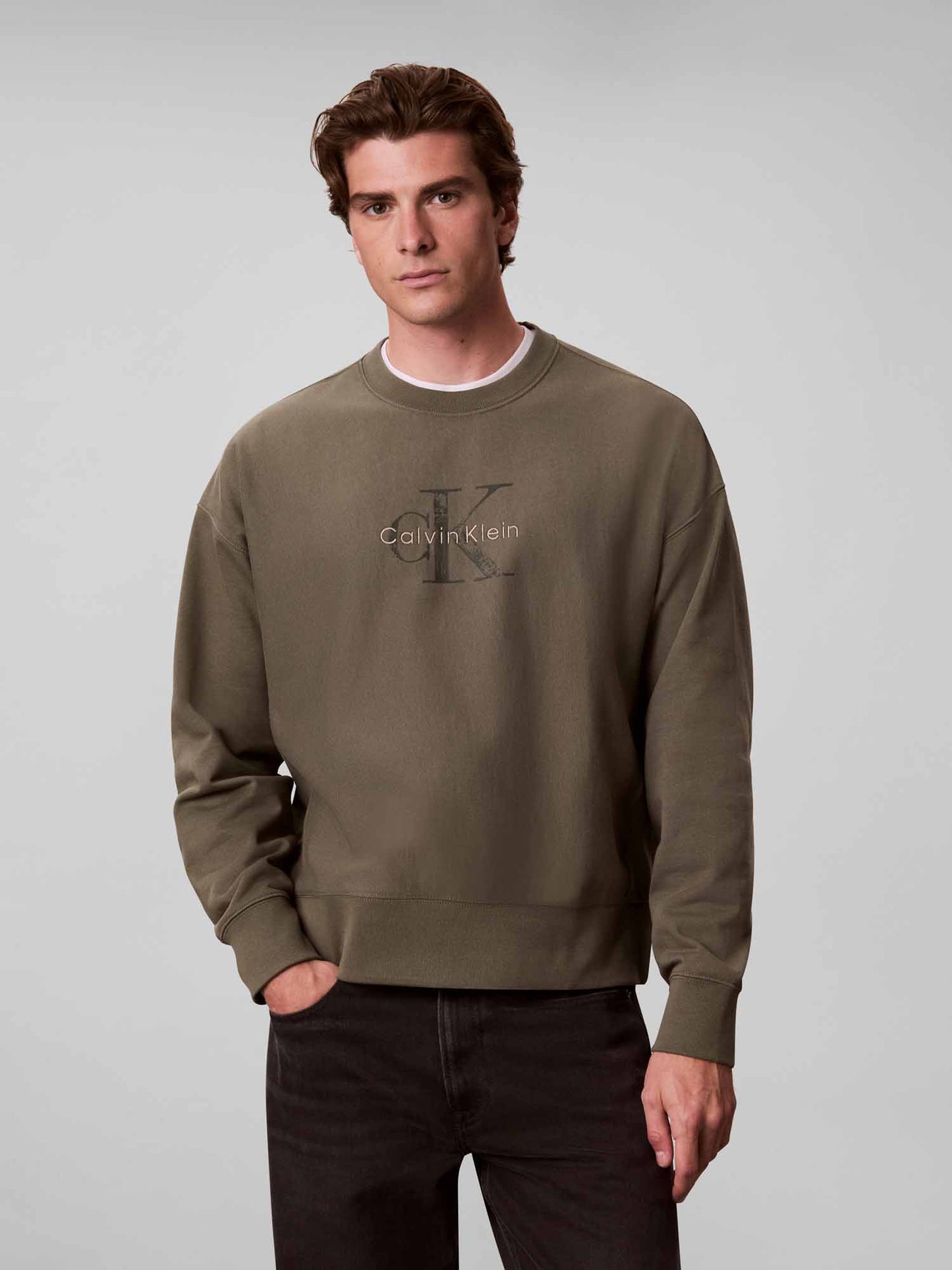 Calvin Klein CK Premium Terry, felpa da uomo verde