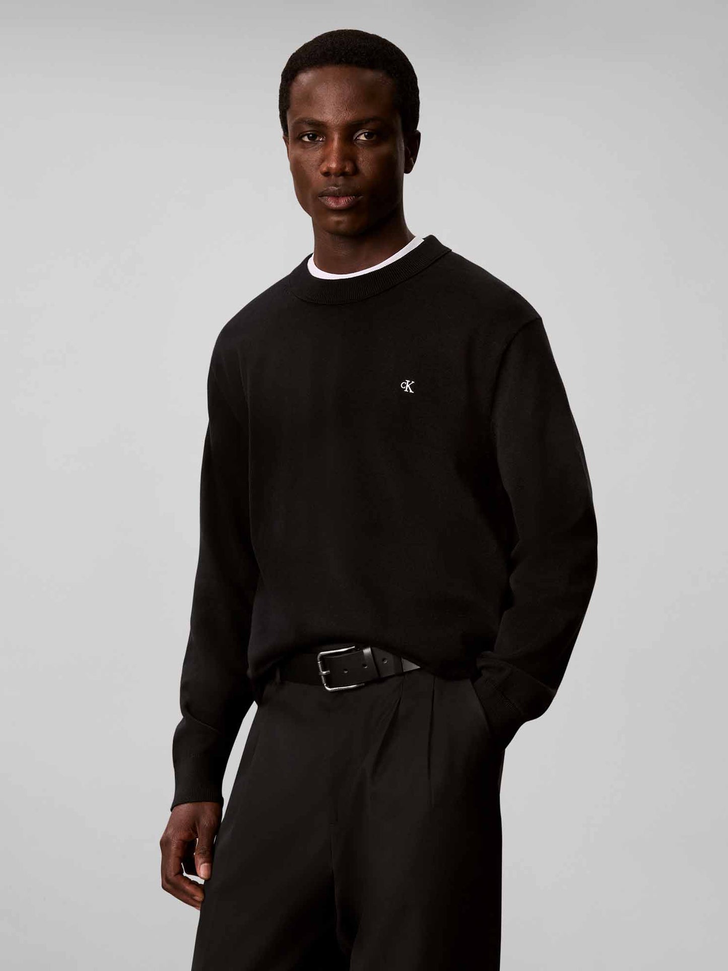 Calvin Klein CK Classic Crew, maglia da uomo nera