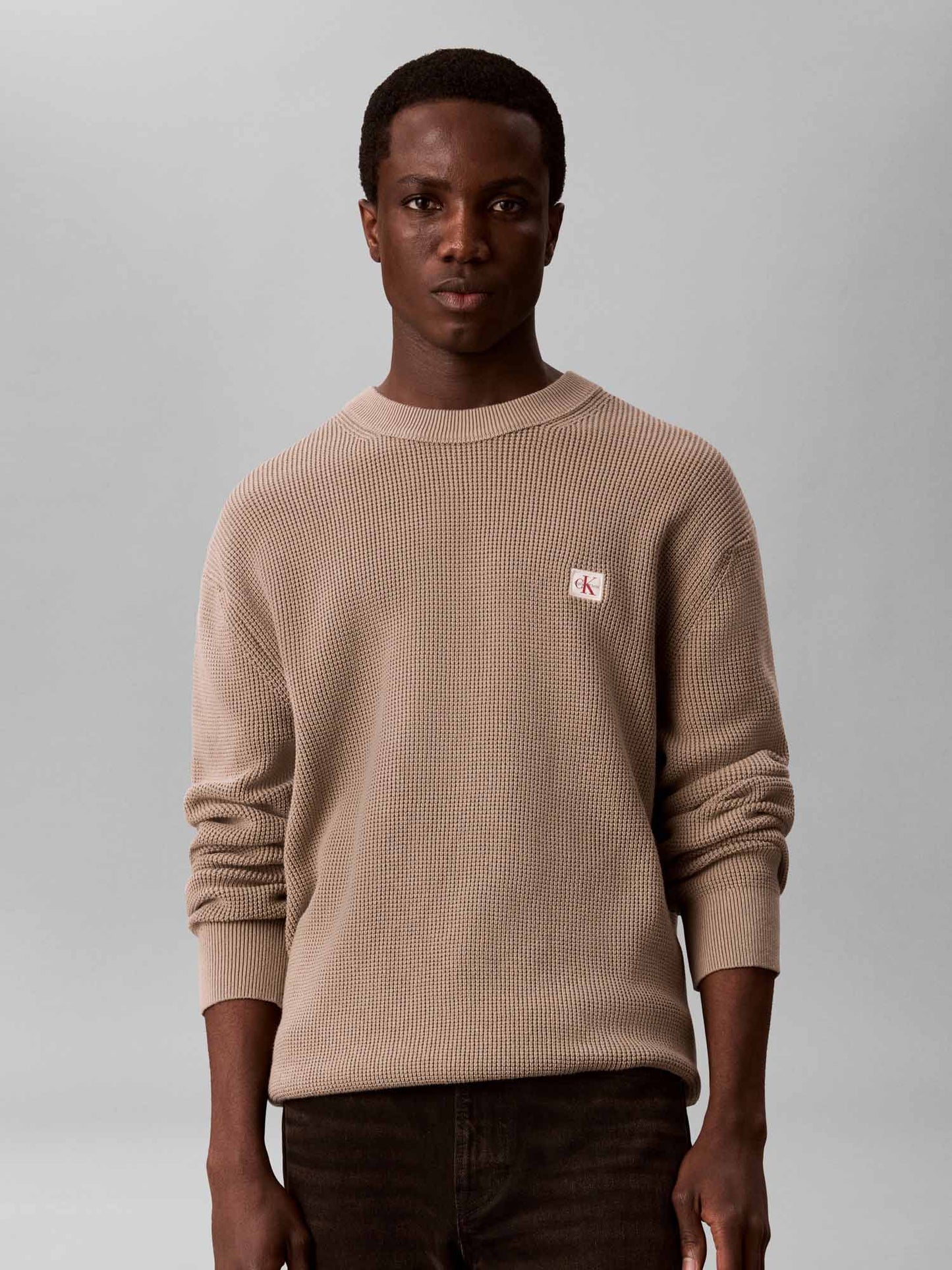 Calvin Klein Ck Classic Waffle, maglia da uomo beige