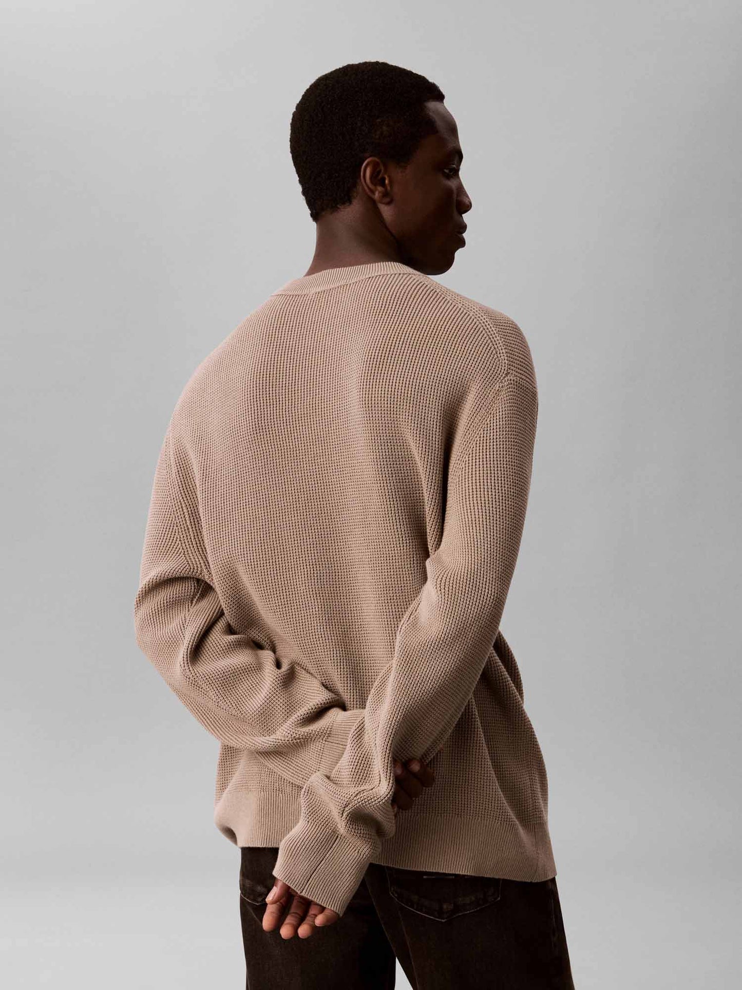 Calvin Klein Ck Classic Waffle, maglia da uomo beige