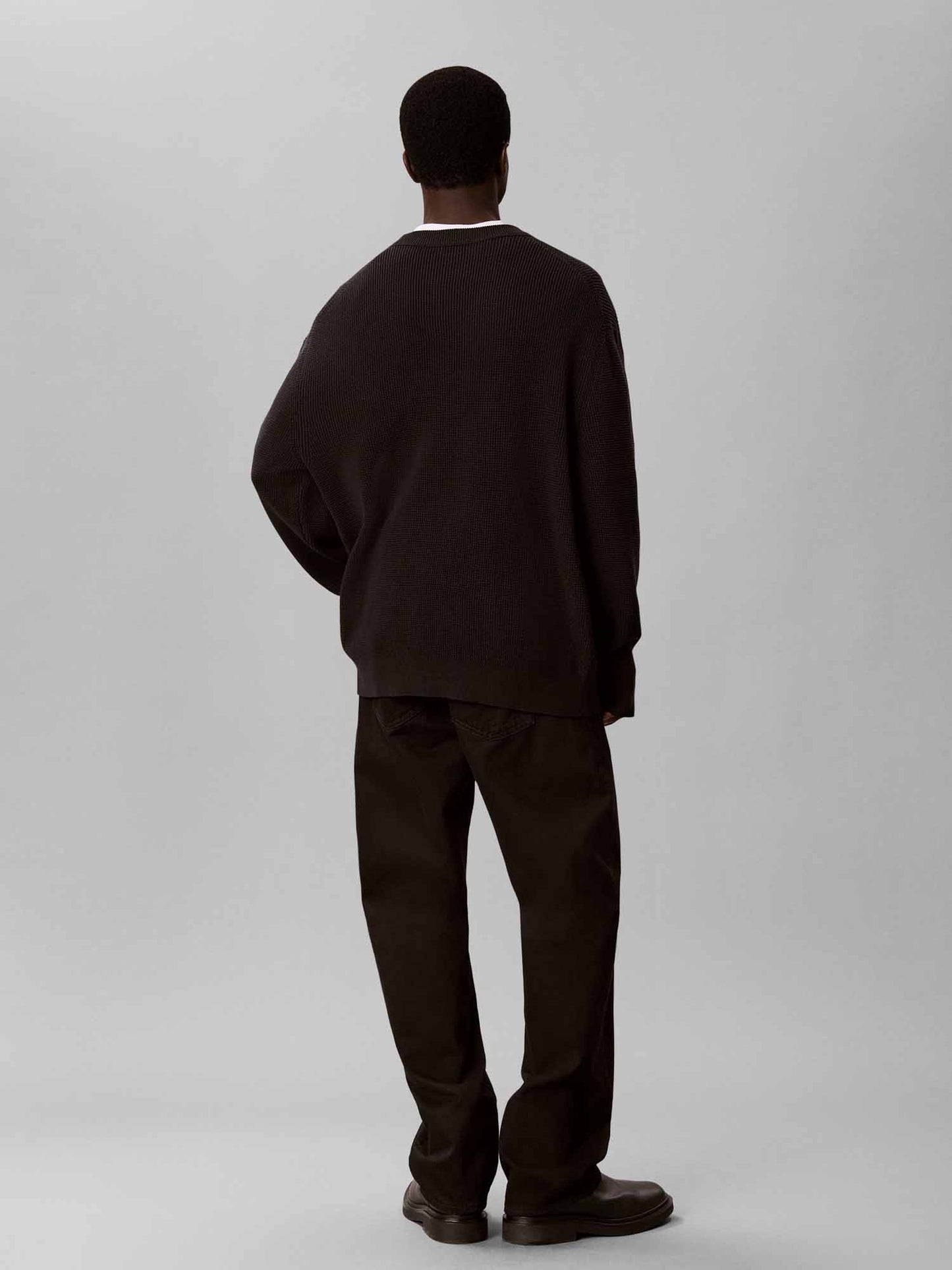 Calvin Klein CK Classic Waffle, maglia da uomo nera