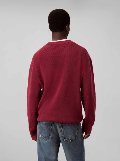 Calvin Klein Ck Classic Waffle, maglia da uomo bordeaux