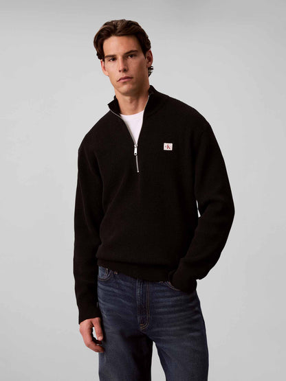Calvin Klein Classic Waffle Zi, maglia da uomo nera