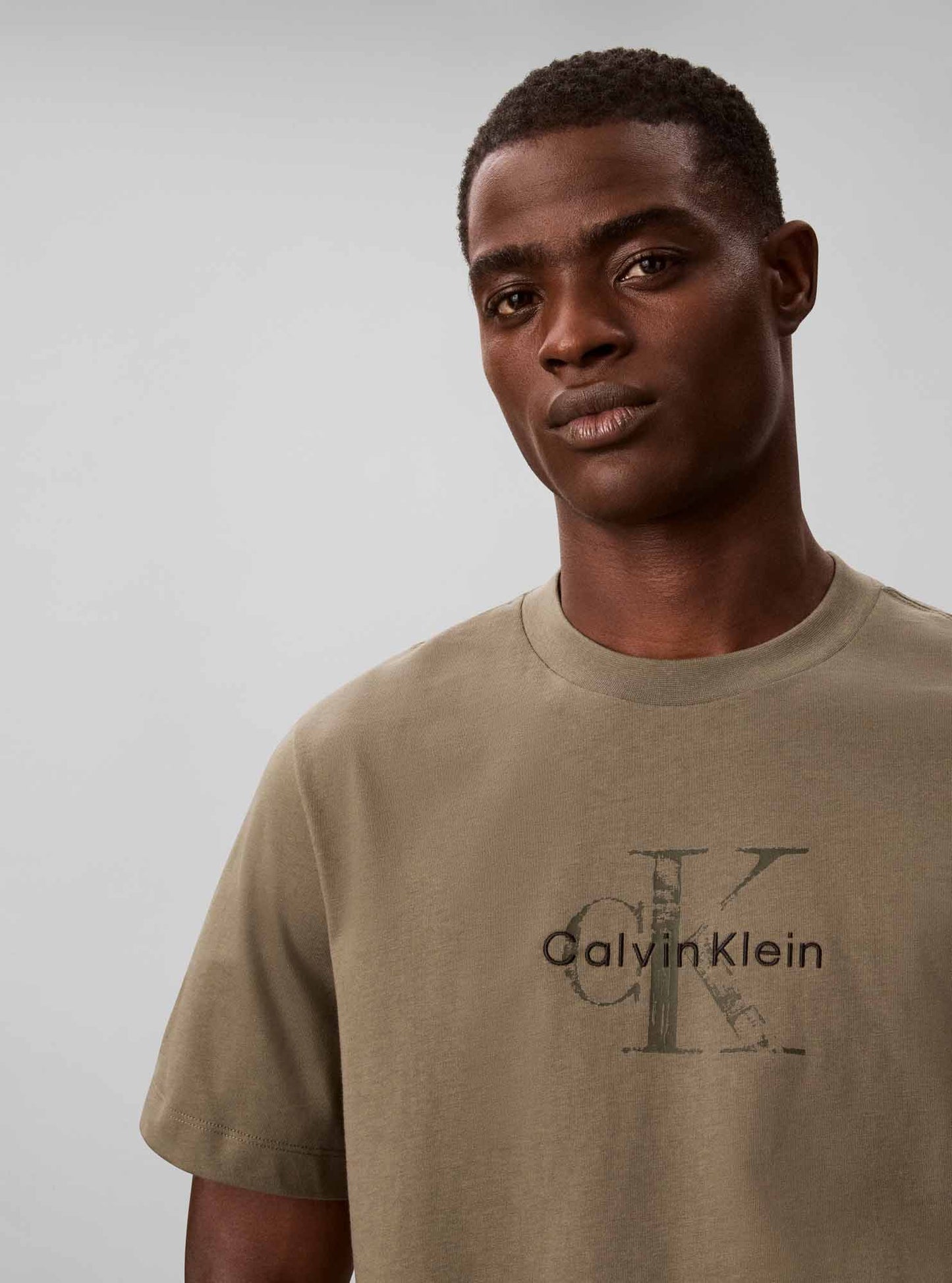 Calvin Klein CK 20'S Distressed, t-shirt maniche corte da uomo verde
