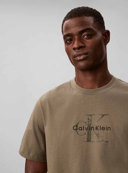 Calvin Klein CK 20'S Distressed, t-shirt maniche corte da uomo verde
