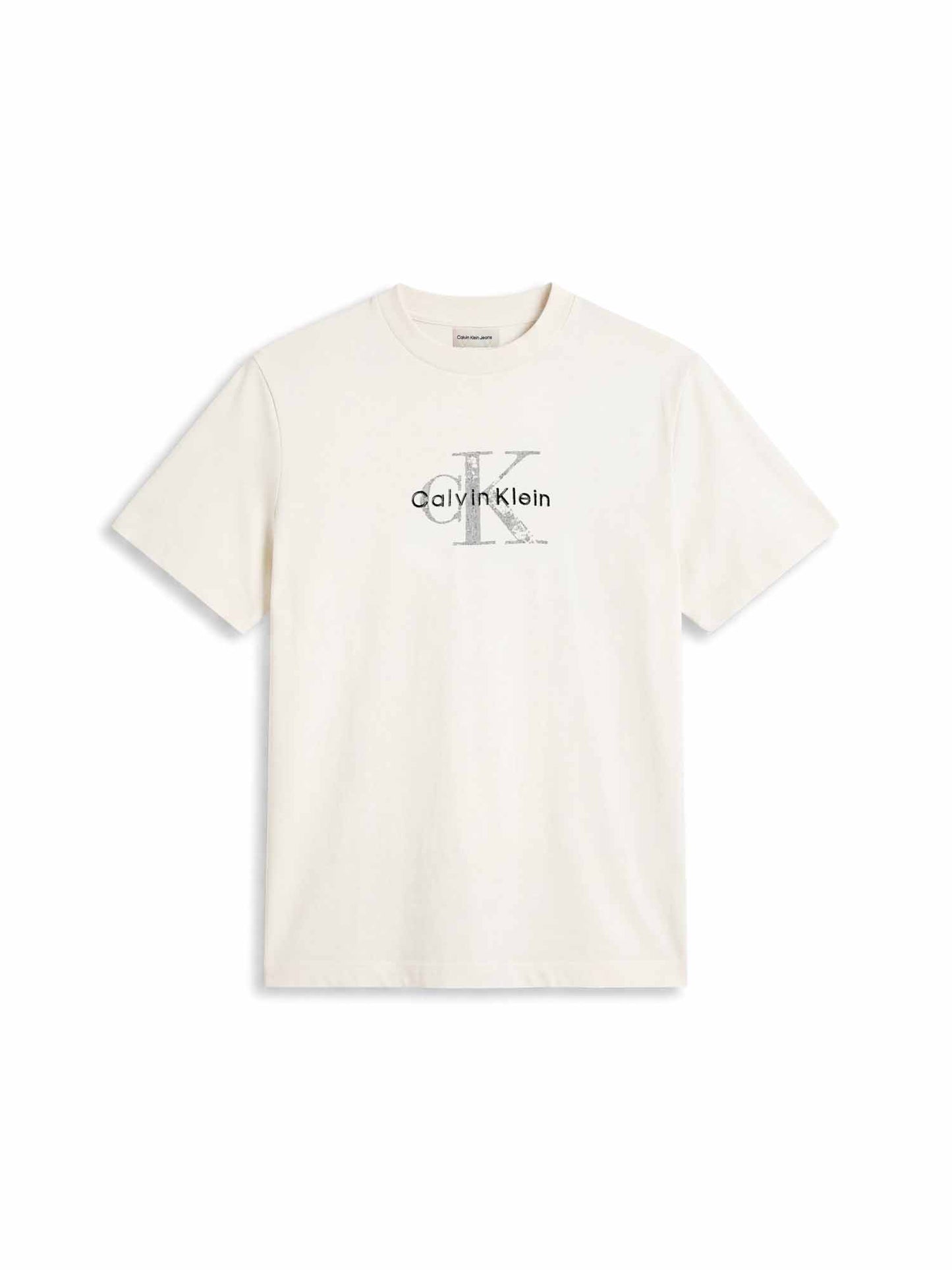 Calvin Klein CK 20'S Distressed, t-shirt maniche corte da uomo panna
