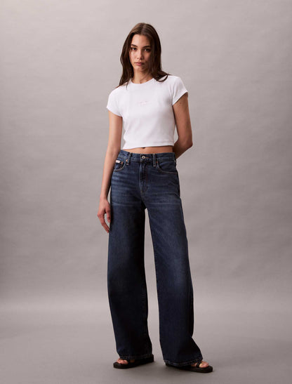 JEANS WIDE LEG CALVIN KLEIN JEANS DA DONNA DENIM SCURO