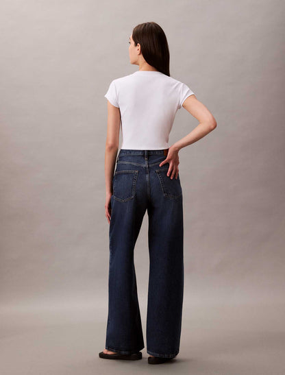 JEANS WIDE LEG CALVIN KLEIN JEANS DA DONNA DENIM SCURO