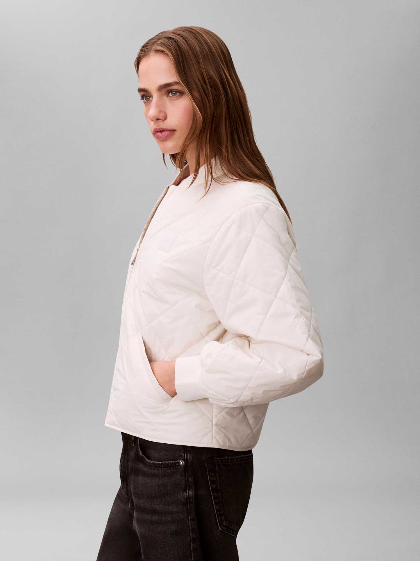 Calvin Klein Lightweight Quilt, giubbotto trapuntato donna crema