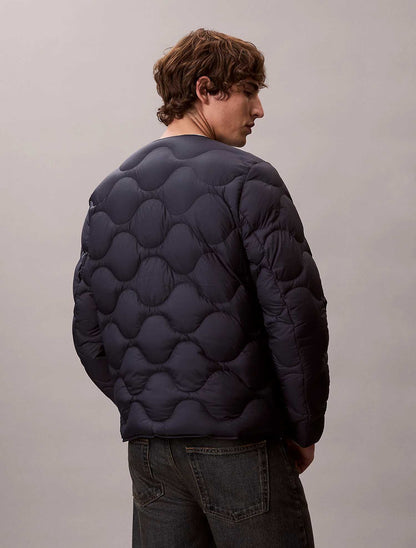 Giubbino bomber trapuntato blu da uomo Calvin Klein in nylon